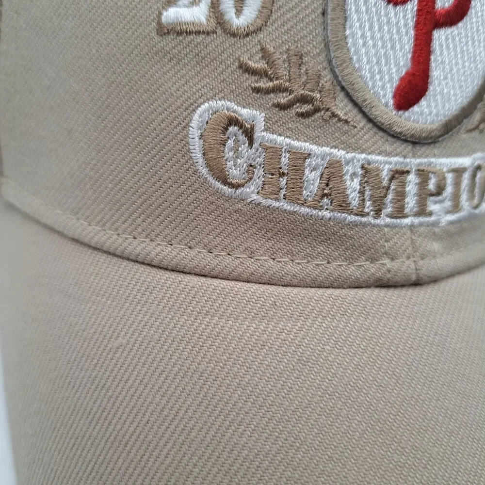 2008 Nike Philadelphia Phillies World Series Champions Hat Cap Tan White EUC‎